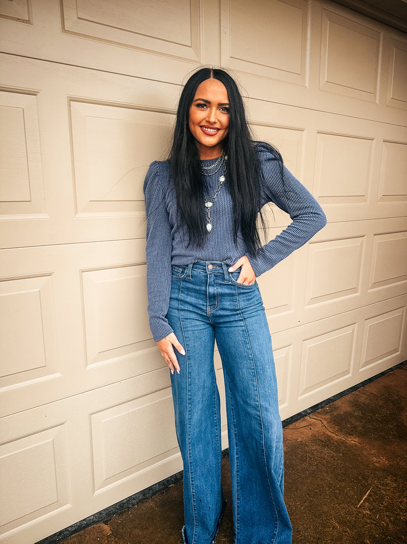 The Evelyn Top in Blue