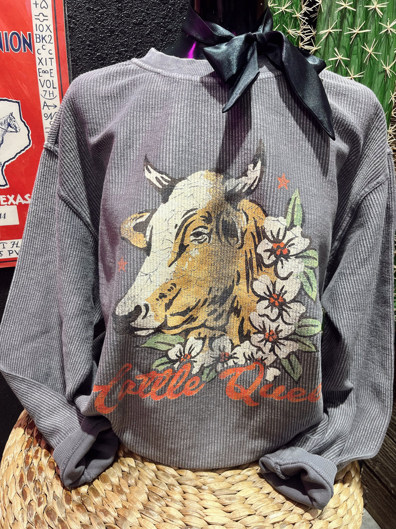 Cattle Queen on Corded Sweatshirt*