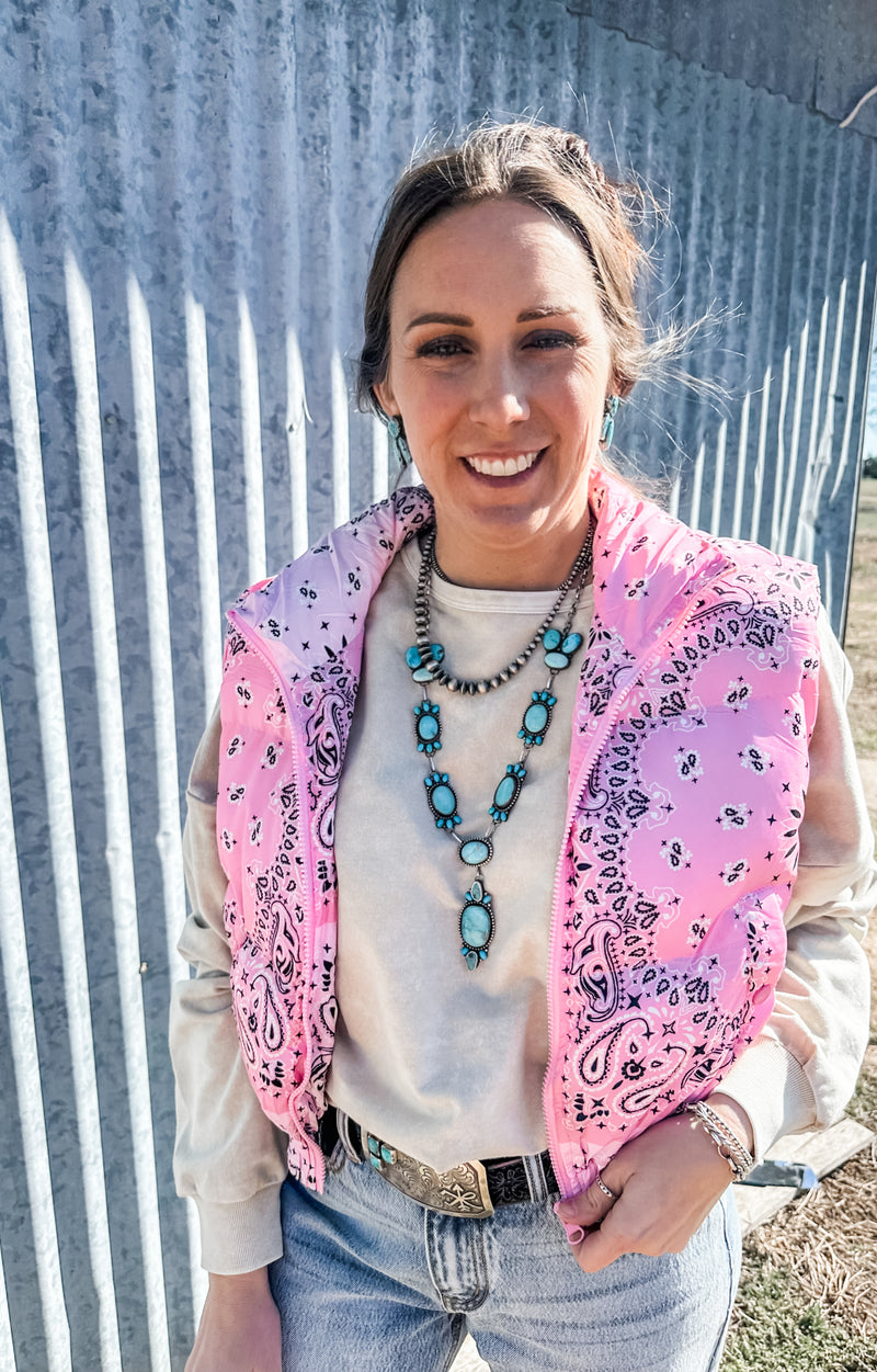 The Paisley Puffer in Pink