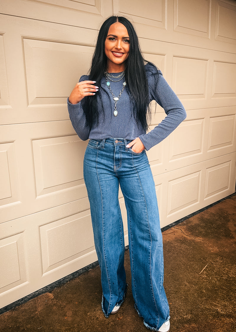 The Evelyn Top in Blue