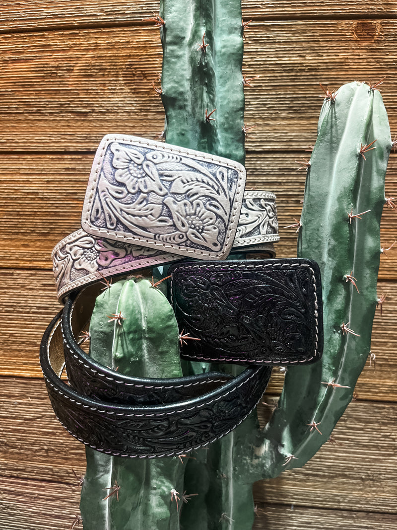 Tooled Leather Belts (2 Colors)