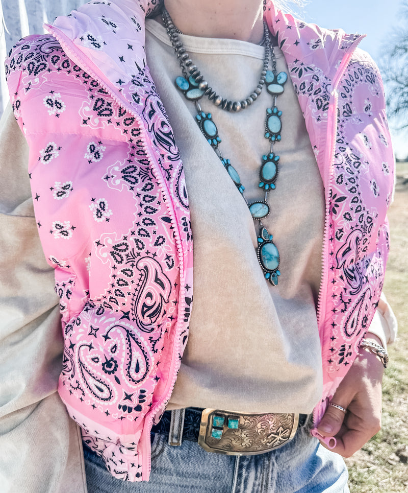 The Paisley Puffer in Pink