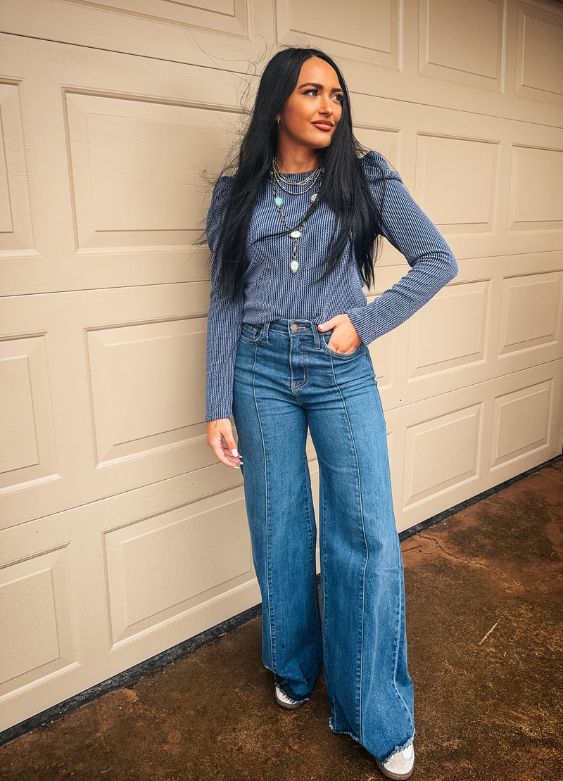 The Evelyn Top in Blue