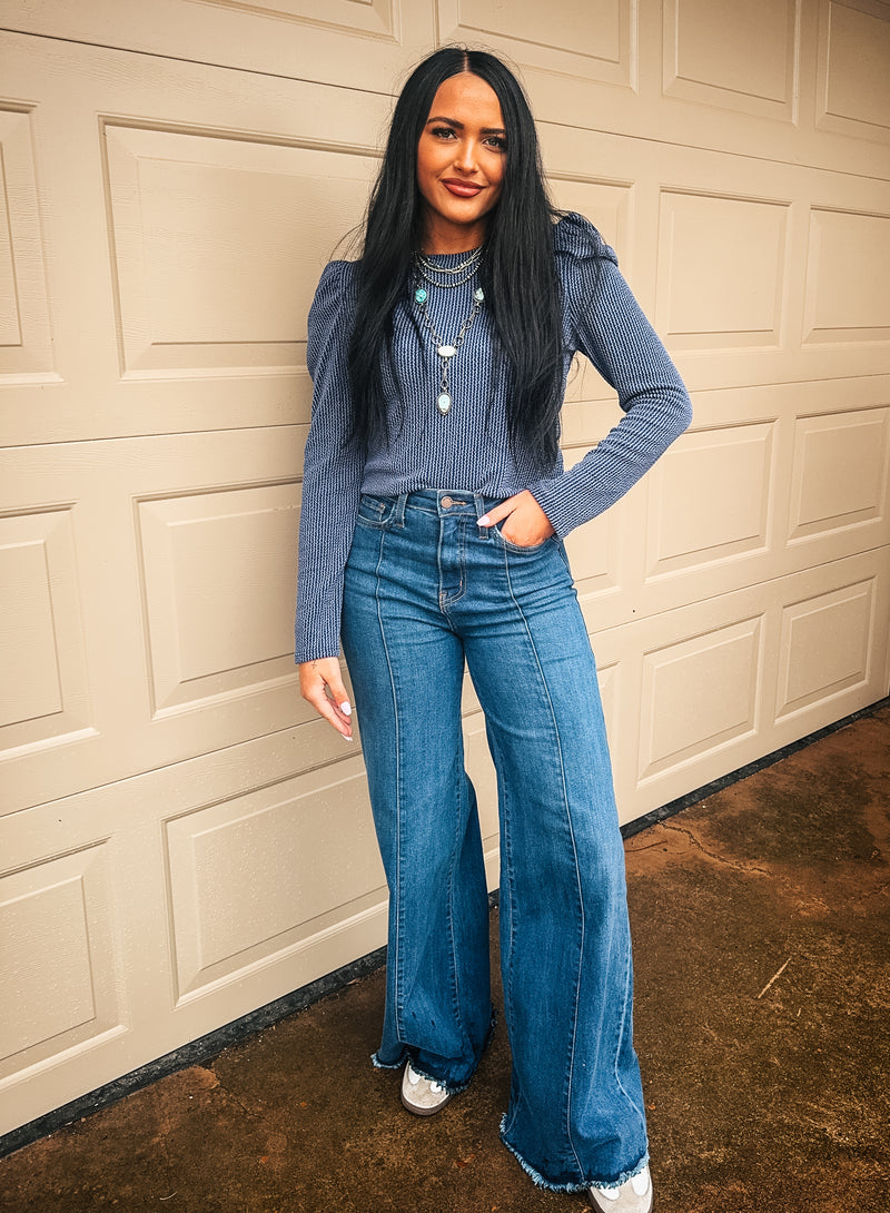 The Evelyn Top in Blue