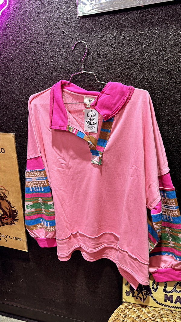 Pink Aztec Pullover